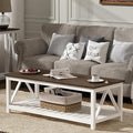 ChooChoo Farmhouse Coffee Table, Rustic Vintage Living Room Table by ChooChoo