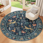DUKINO 4ft Round Rug, Washable Animal Round Area Rug Non Slip, Non-Shedding - Image 6
