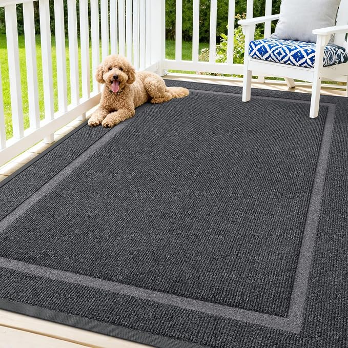OLANLY Front Door Mat Outside 71x47, All-Season Heavy-Duty Rubber Doormat | Grey by OLANLY