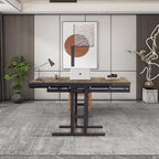 Convertible Dining Table, 2 in 1 Bookshelf to Kitchen Table, Space Saving - Image 2