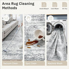 Soalmost 7x10 Area Rug for Living Room Washable Rugs Non-Slip Grey | Low-Pile - Image 9