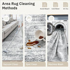 Soalmost Washable Area Rug 8x12 Large Soft Grey Rugs - Image 9