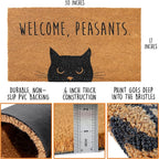 Welcome Peasants Black Cat Doormat Outdoor 30x17 Inch, Funny Welcome Mat | - Image 2