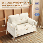 Urhanherry 47" Small Sofa Couch, Soft Chenille loveseat Mini Couch - Image 2