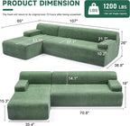 Weture 107" Modular Sectional Cloud Couch, Boneless couches Sponge sectionals - Image 2