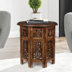 Lightnpro Handcrafted Wooden Round Accent Table - Image 7