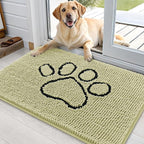 OLANLY Dog Door Mat for Muddy Paws 36x24, Paw Print Design Chenille Mud Mat | by OLANLY