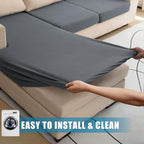 Water Repellent L Shaped Couch Covers, Sofa Seat Cushion Slipcovers, Stretch - Image 6