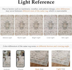 5x7 Taupe Green Retro Floral Washable Area Rug - Image 9