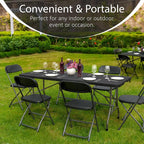 6 Feet Foldable Table with Built in Handle & Steel Legs | 6FT Heavy Duty - Image 4