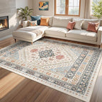 Area Rugs 5x7 Washable Rugs for Living Room, Ultra-Thin Soft Floral Vintage - Image 3