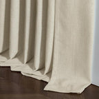Beige Pinch Pleated Semi Sheer Linen 63 Inch Curtains 2 Panels | - Image 7