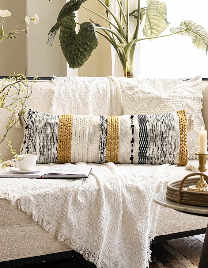 Decorative Lumbar Throw Pillow Cover 14x36 Boho Long Cushion - Image 5