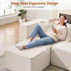 MONVANE Modular Sectional Sofa, Oversized 12 Seat Convertible U Shaped Couch - Image 5