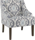 HomePop Velvet Swoop Arm Accent Chair, Suri Blue by HomePop