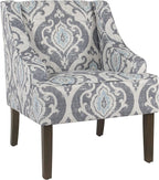 HomePop Velvet Swoop Arm Accent Chair, Suri Blue by HomePop