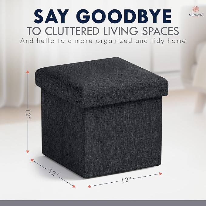 Ornavo Home Small Storage Ottoman, - Image 2