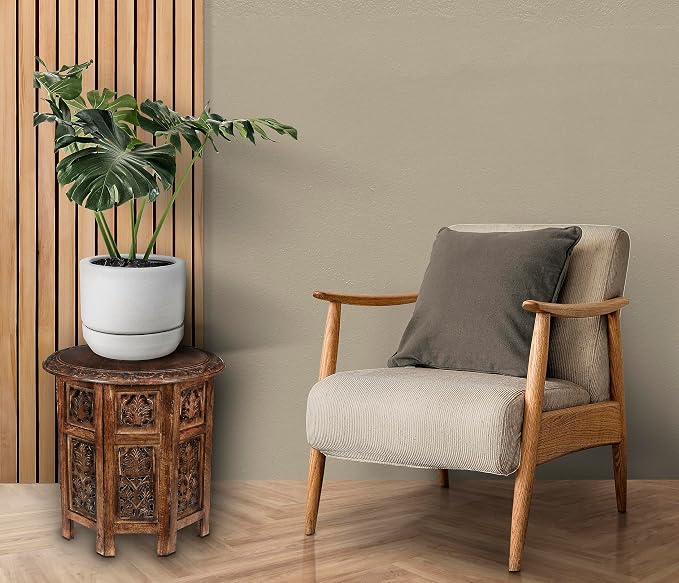 Lightnpro Handcrafted Wooden Round Accent Table - Image 8
