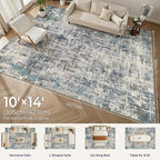 DMOYEST Area Rug Living Room Rugs 10x14 Washable Abstract Carpet | Neutral - Image 2