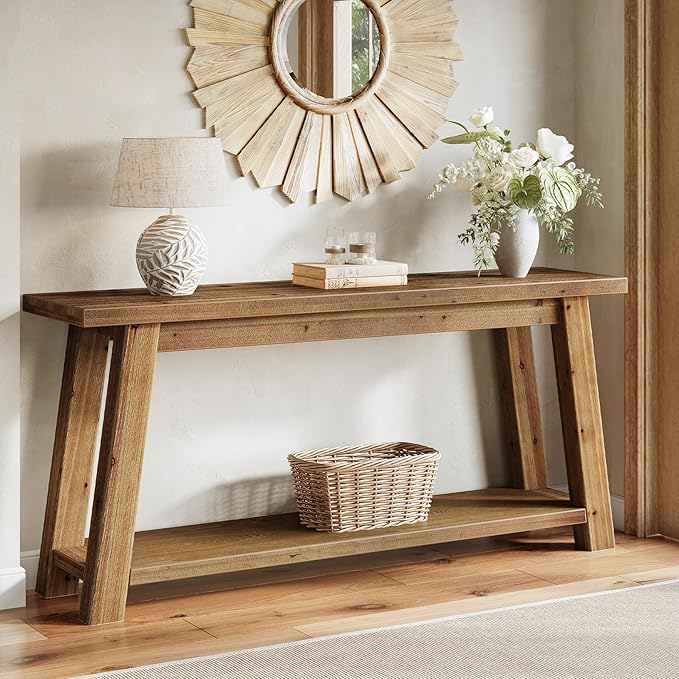 LITTLE TREE 70.9" Solid Wood Console Table by LITTLETREE