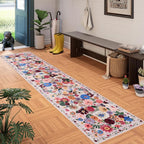 Blush Hallway Runner Rug 2x10 for Kitchen Bathroom | Ultra-Thin; Non Slip; - Image 2
