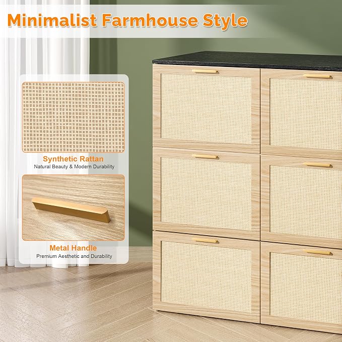 VINGLI Twin Size Rattan Murphy Bed - Image 6