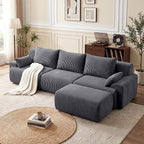 GRUSIGN 118'' Sectional Boneless Oversize Modular Couches, Curved Cloud by GRUSIGN