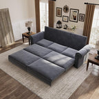 93.7" King Pull Out Sofa Bed, 3 in 1 Convertible Sleeper Sofa Couch 3-Seater by LITVZ