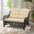 Malibu Lounge Loveseat Sofa Natural Rattan Wicker Handmade Design by Wickerix