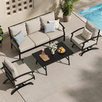 ALAULM 4 Piece Patio Furniture Set, Outdoor Metal Patio Furniture - Image 2