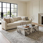 Faux Marble White Coffee Table, Rectangle MDF Living Room Table, Center Table - Image 9