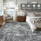 Aelenmu 10x14 Area Rugs for Living Room Washable Dining Room Black Grey | - Image 2