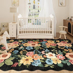 DUKINO 5x8 Washable Area Rug, Soft Floral Living Room Rug Non Slip, Non - Image 3