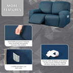 ULTICOR Reclining Loveseat Slipcover, 6-Piece Yarn Dyed Sofa Covers, 2 Seat - Image 3