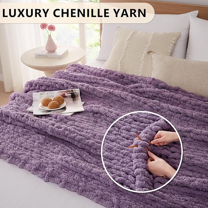 L'AGRATY Chunky Knit Throw Blanket - Image 3
