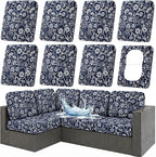 Waterproof Outdoor Cushion Covers, Stretch Patio Slipcovers | UV Resistant by hyha