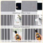 Grey 100% Blackout Curtains 84 Inch Length 2 Panels Set - Image 5