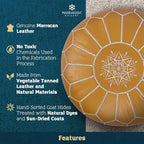 Marrakesh Gallery Genuine Leather Round Pouf Unstuffed - Image 4