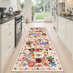 Beige Floral Hallway Runner Rug 2x6 by WelcometoBabovid