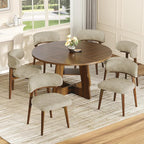 Dining Chairs Set of 4, Modern Upholstered Dining Chairs, Wooden Kitchen Chairs - Image 7