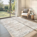 3x5 Rug for Entryway, Washable Area Rug, Taupe | Small Rug for Kitchen - Image 3