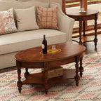 Solid Wood Oval Coffee Table - Image 3