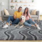 Noahas 6x9 Large Grey Fluffy Soft Area Rug Non-Slip by ModernHomeDecor