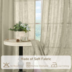 36 Inch Length Linen Semi Sheer Curtains - Image 8