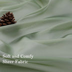 Sage Green Sheer Curtains 84 Inches Long 2 Panels Set, Solid Airy Voile Sheer - Image 9