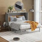 Queen Size Murphy Bed with USB Port and Removable Shelves on Each Side - Image 3