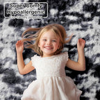 Black White Rugs for Living Room 6x9, Shag Fuzzy Fluffy Rugs for Bedroom Kids - Image 9