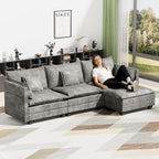 LEVELEVE 112.5" L-Shape Modular Sofa by Enjoyyourlife