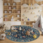 DUKINO 6ft Round Rug for Bedroom, WashableNon Slip Circle Rug, Low Pile - Image 4