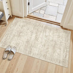 Soalmost 3x4 Rugs Non-Slip, Small Washable Kitchen Entryway Area Rug Beige | - Image 3